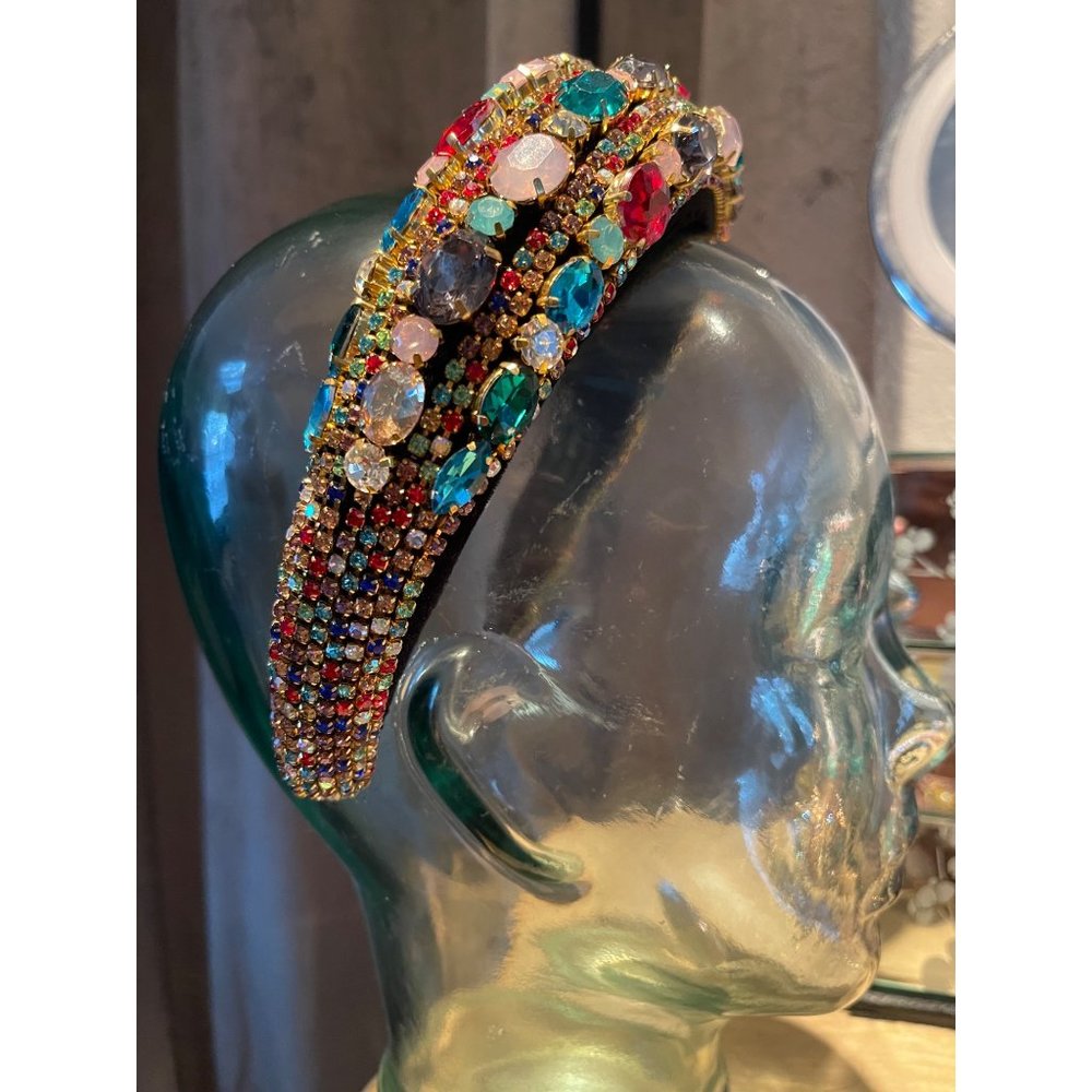 Handmade sparkly Baroque headband crystal rhinestone statement piece